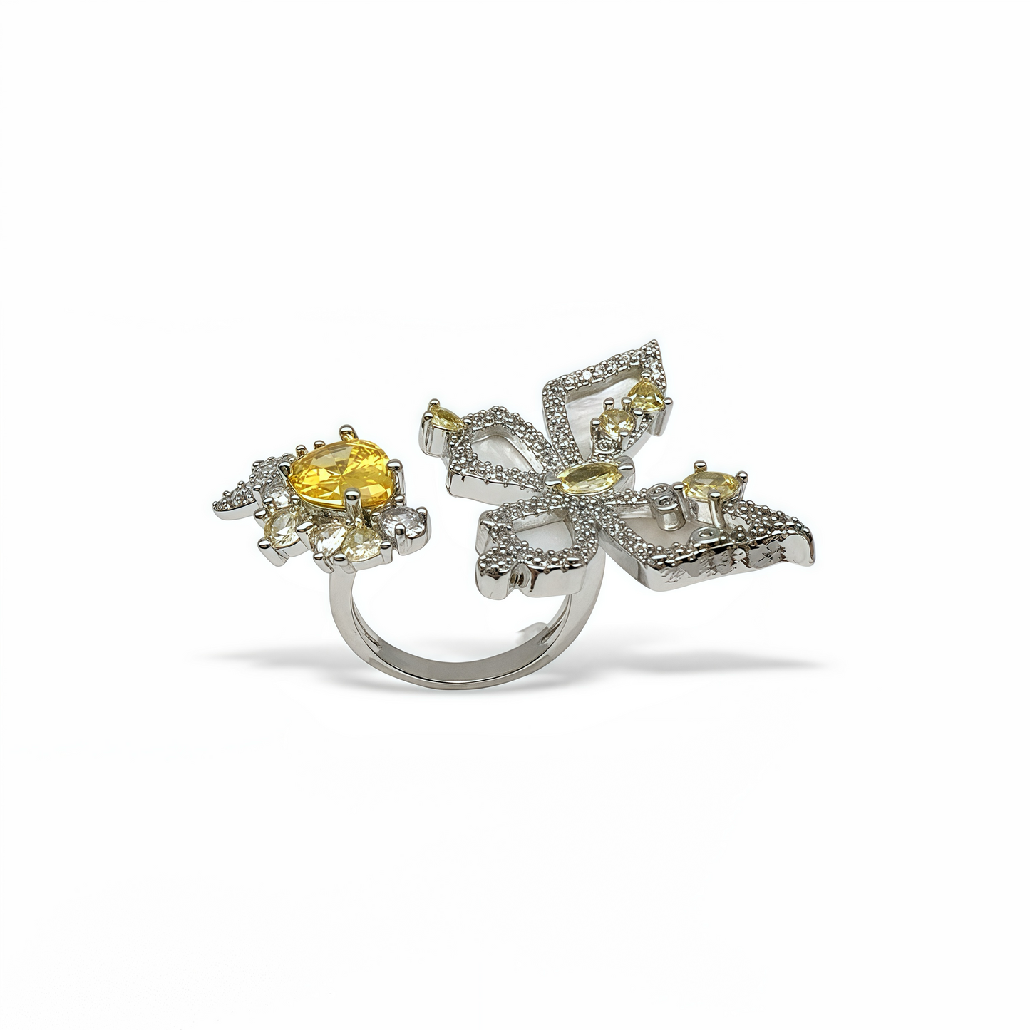 Fancy Intense Yellow Butterfly Wing Ring