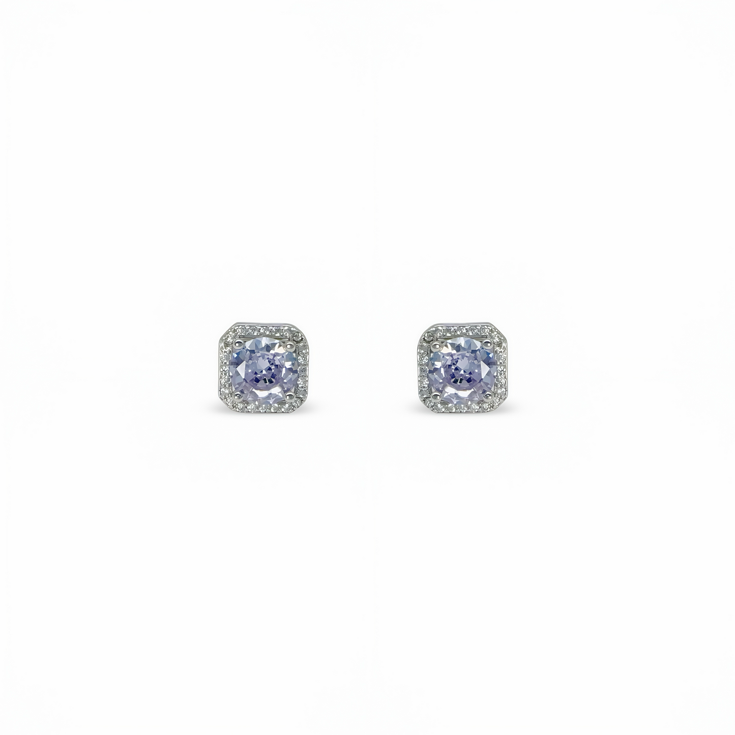 Sparkling Pavé Purple Sugar Cube Earrings