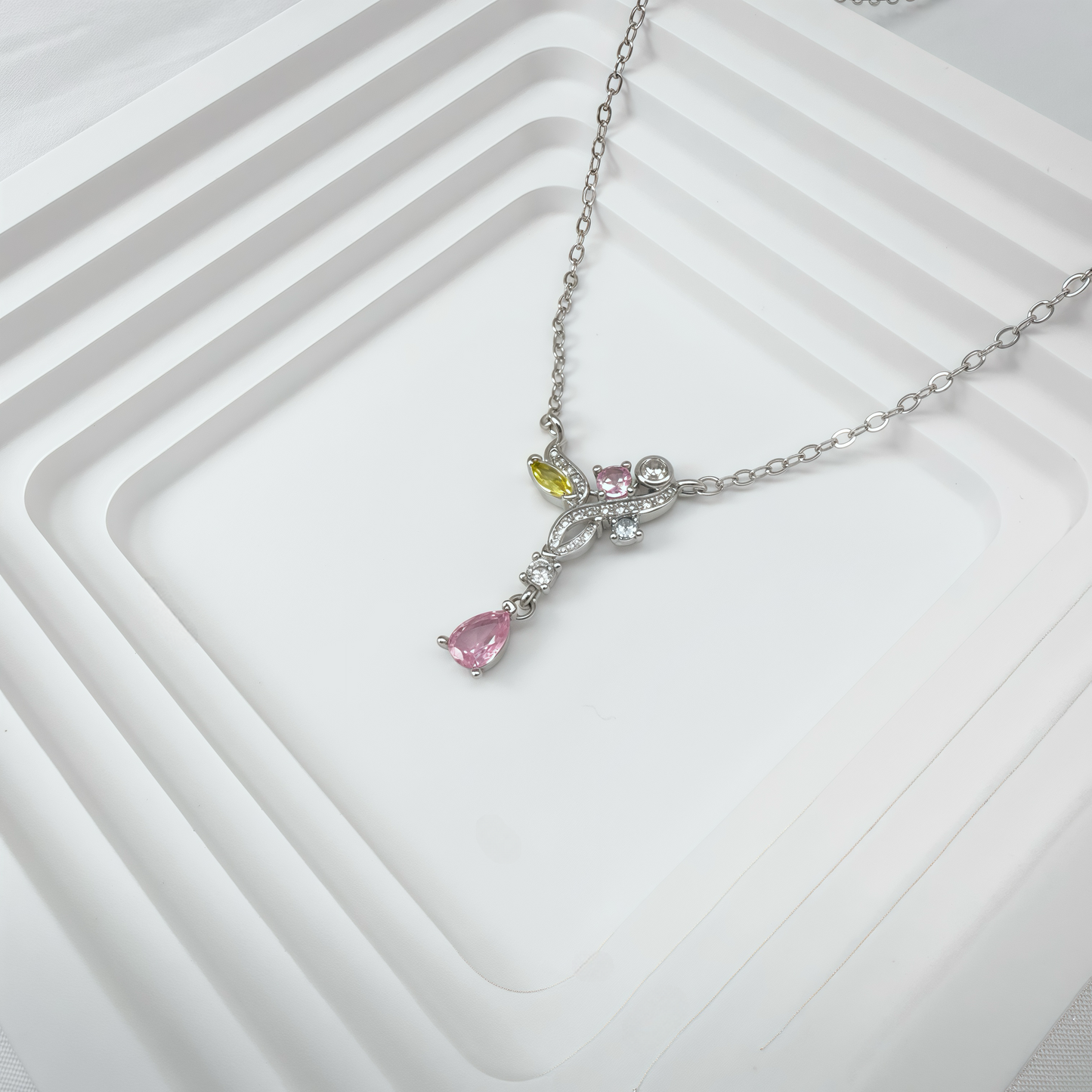 Teardrop Padparadscha Necklace