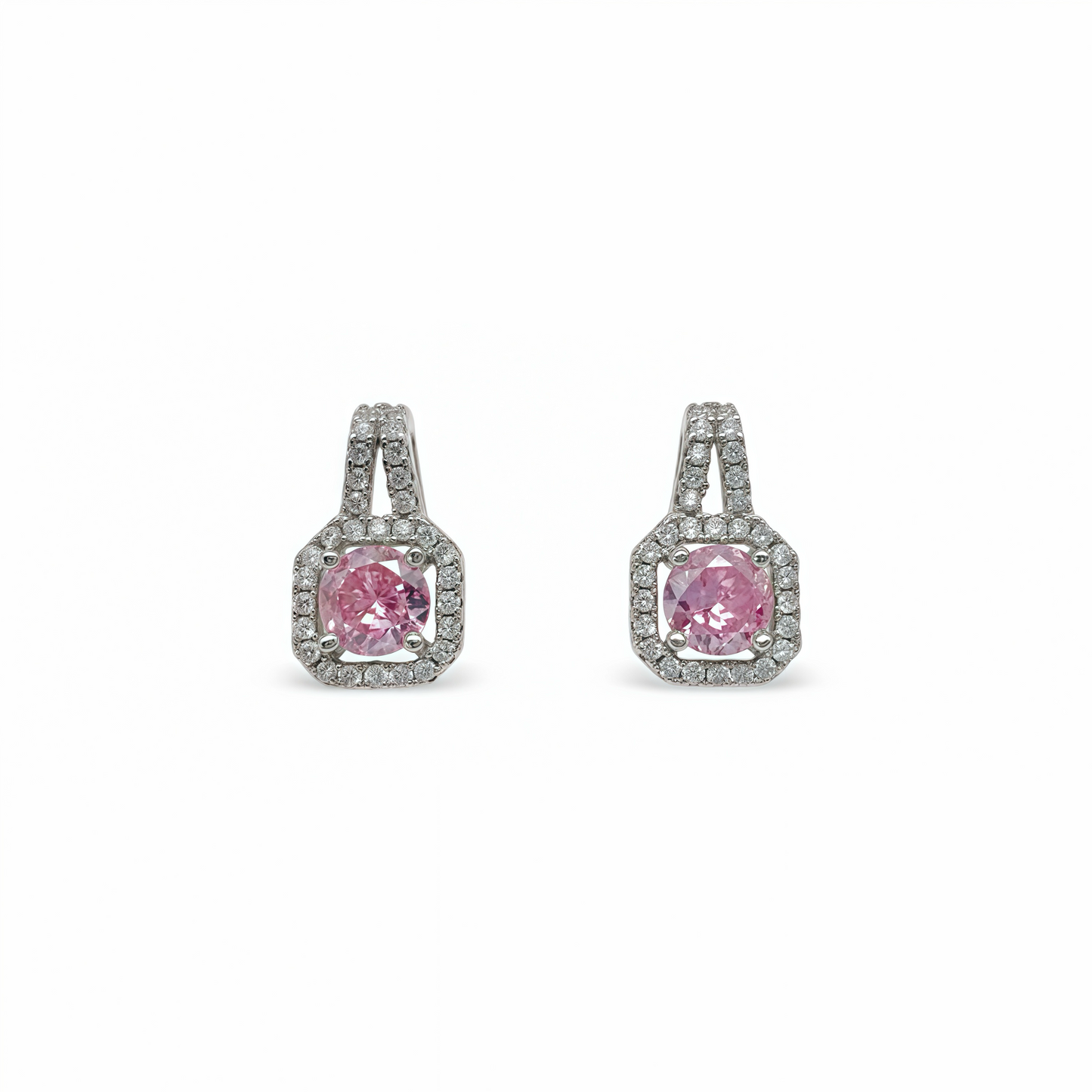 Pink Diamond Stud Earrings