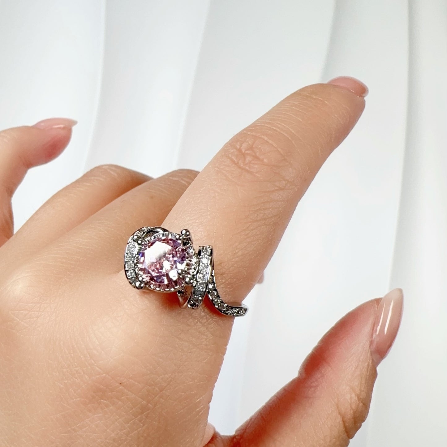 Twist Pink Sapphire Ring