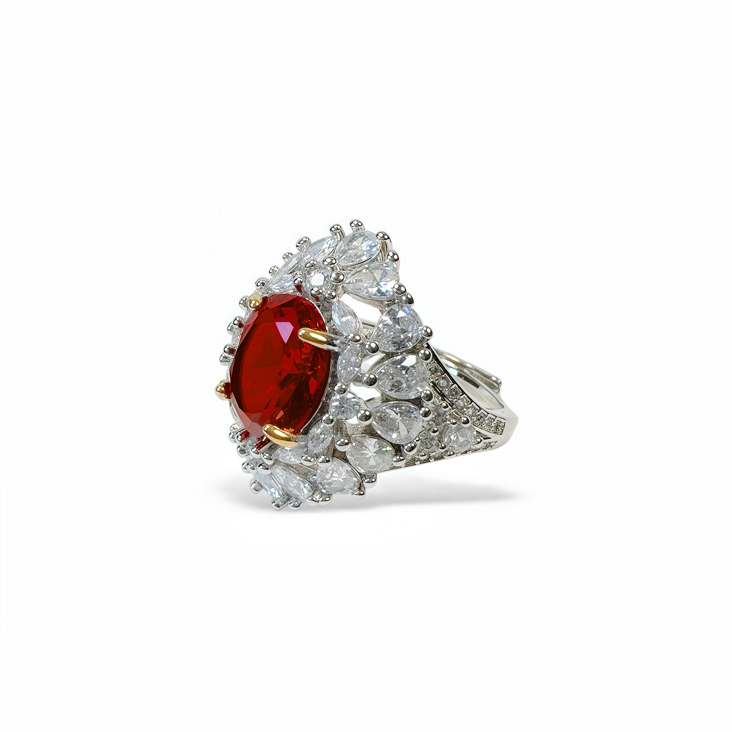 Blossoming Ruby Radiance Ring