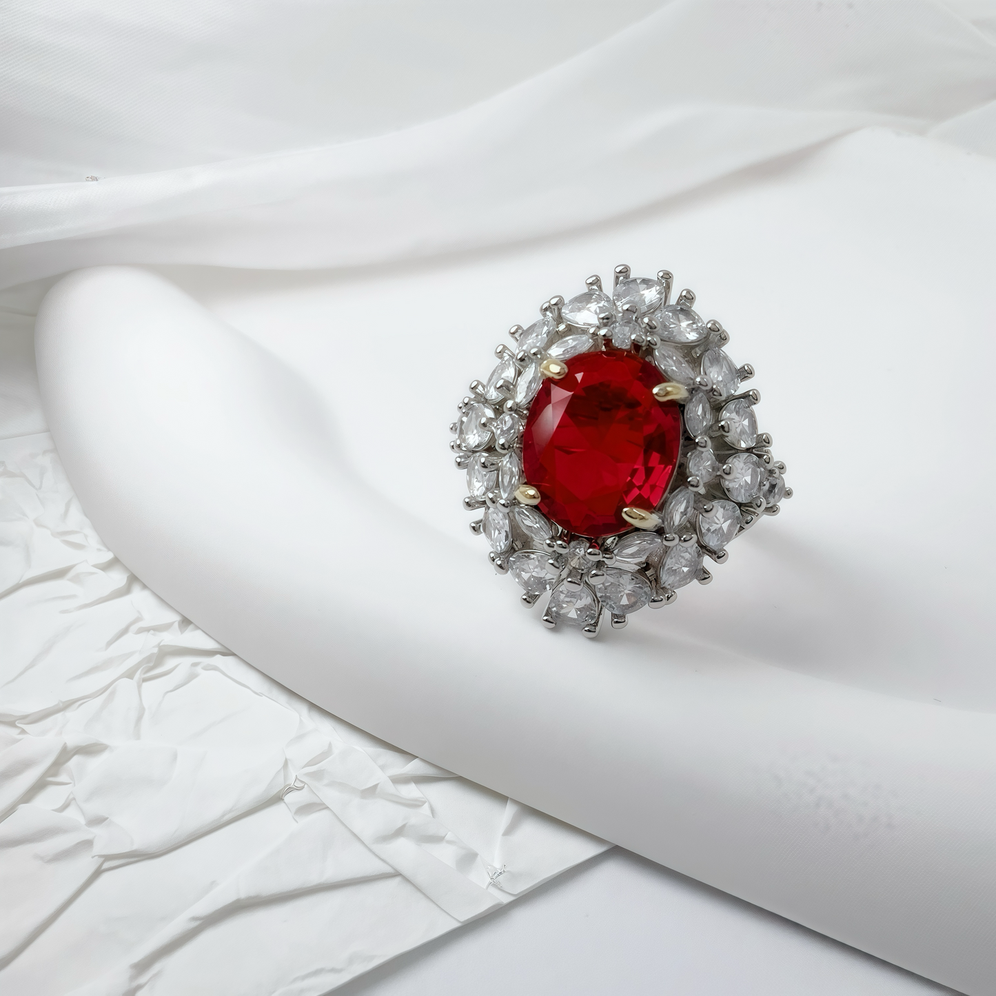 Blossoming Ruby Radiance Ring