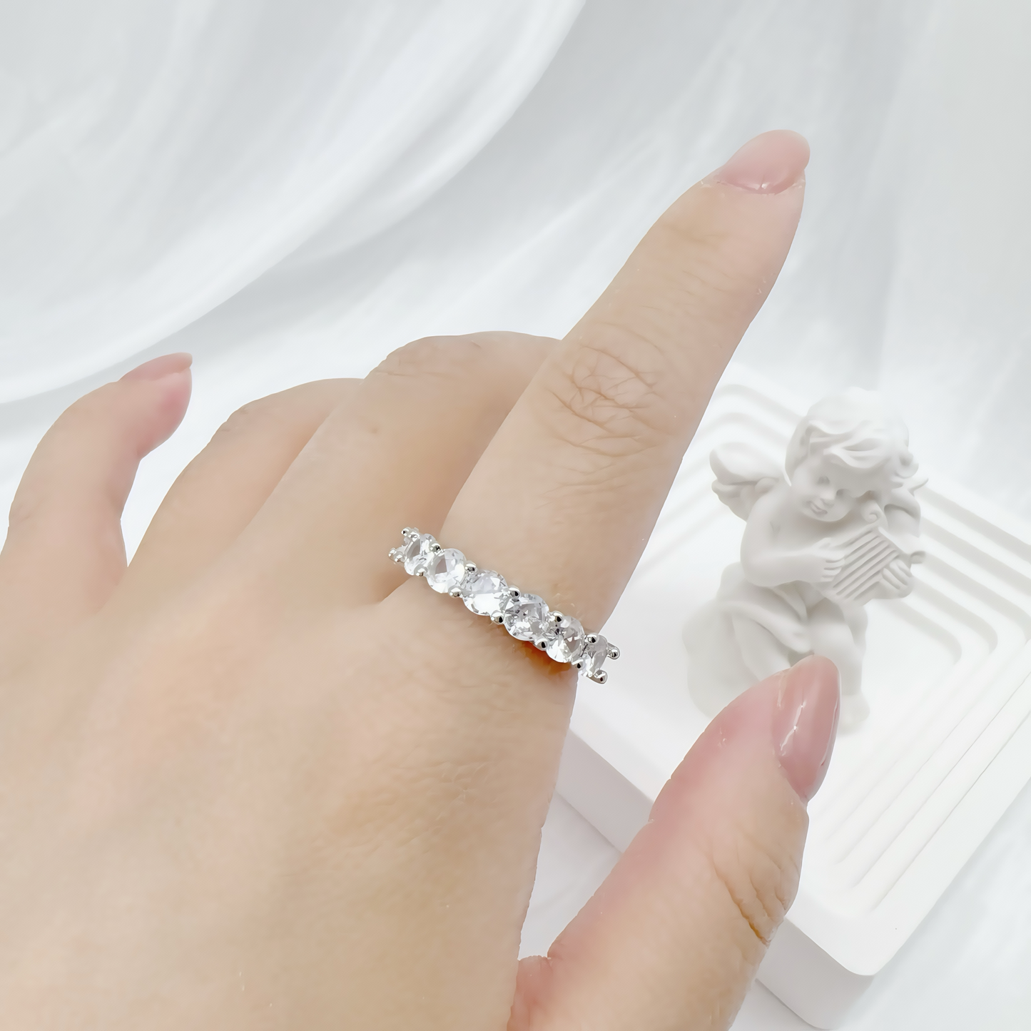 Radiant Zircon Row Ring