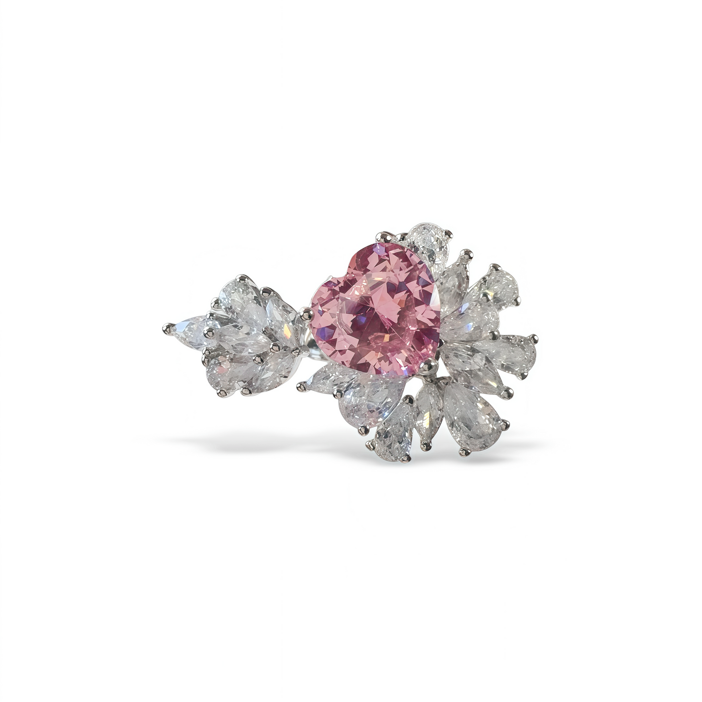 Feathered Blush Morganite Ring