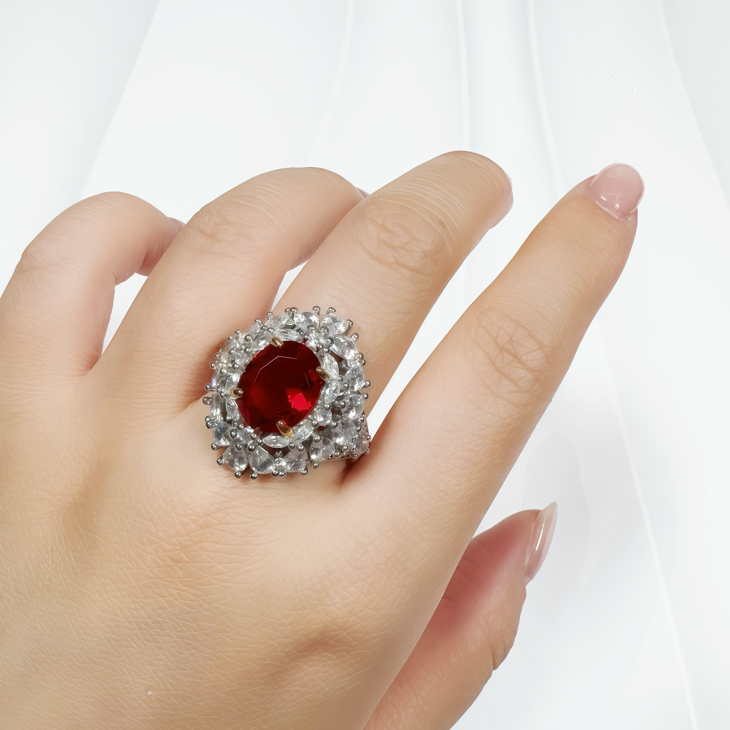 Blossoming Ruby Radiance Ring