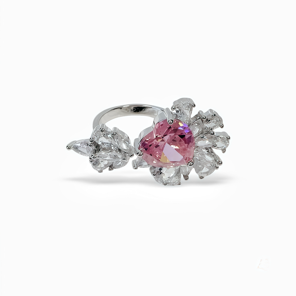 Feathered Blush Morganite Ring